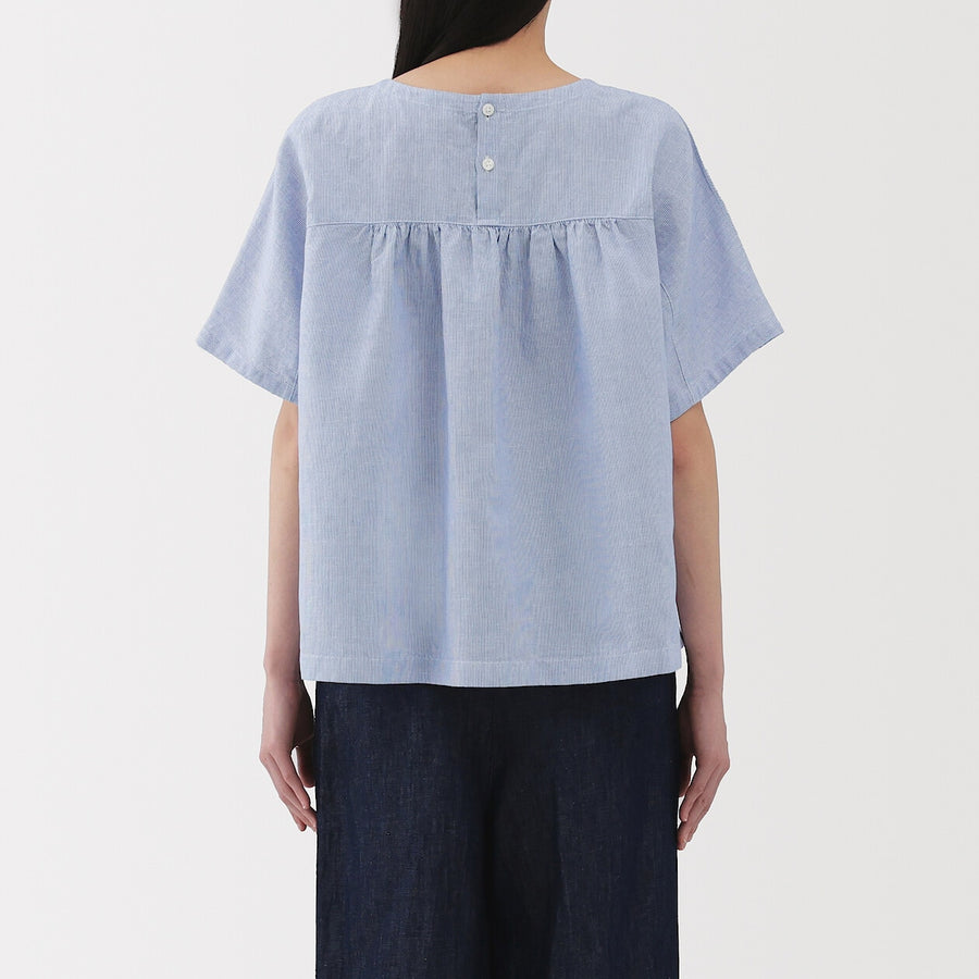 W's Hemp cotton S/S blouse WhiteXS