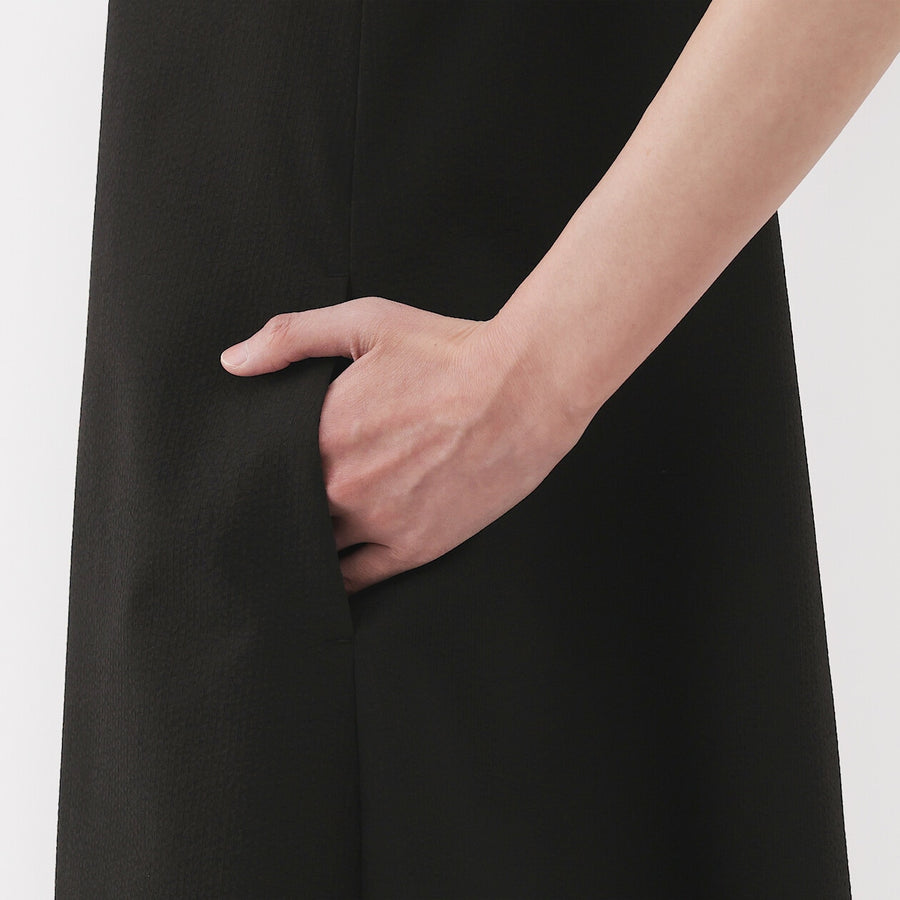 W's Breathable seersucker Sleevless dress BlackXS