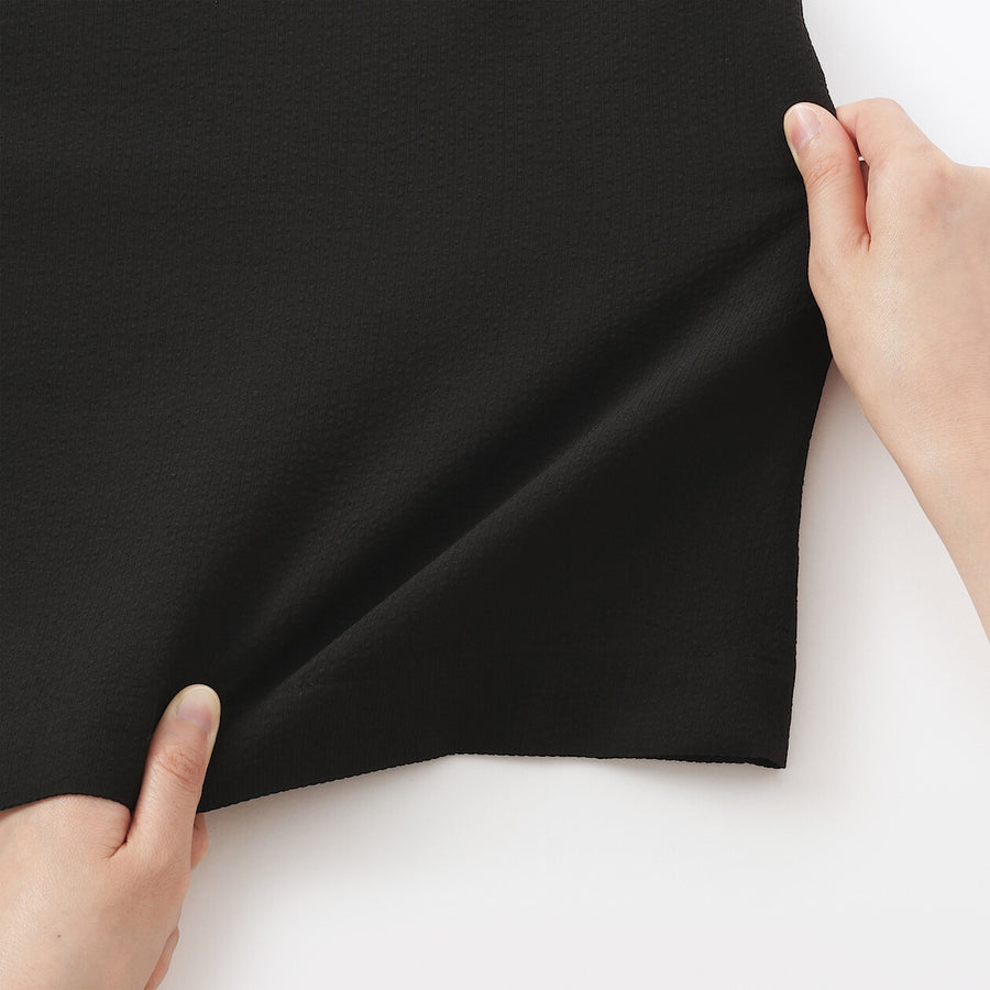 W's Breathable seersucker Sleevless dress BlackXS