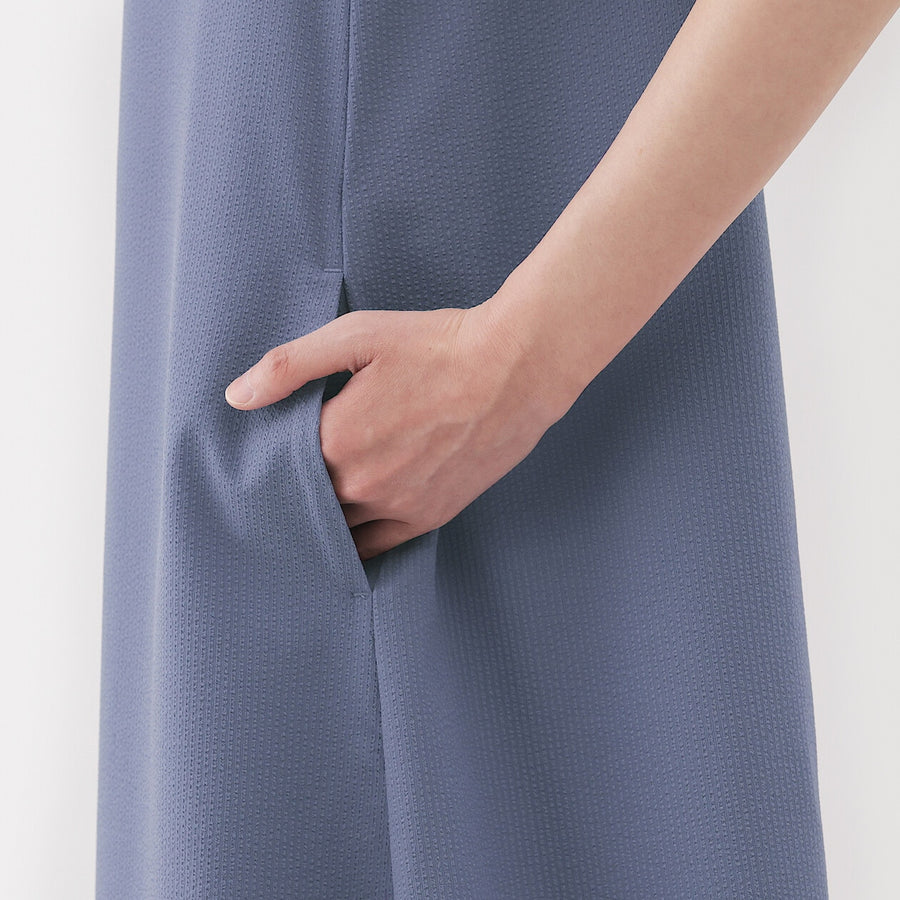 W's Breathable seersucker Sleevless dress BlackXS