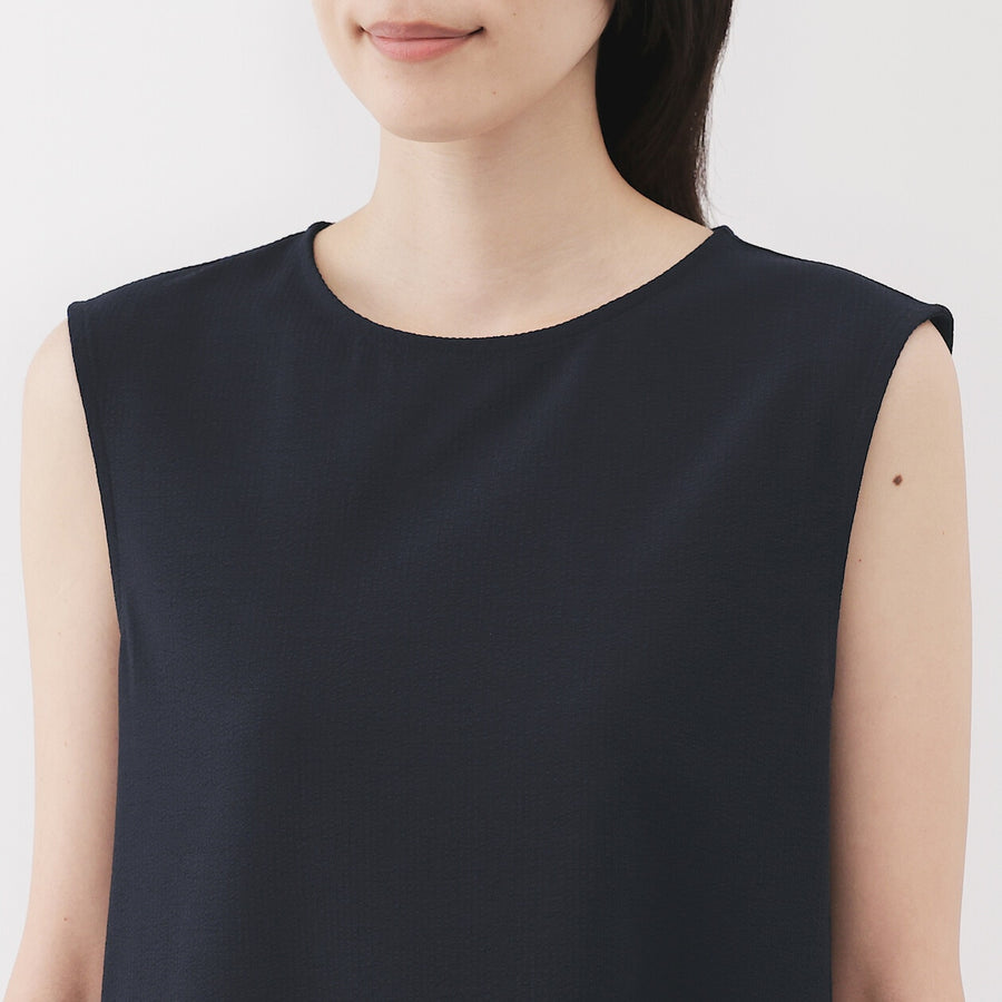 W's Breathable seersucker Sleevless dress BlackXS