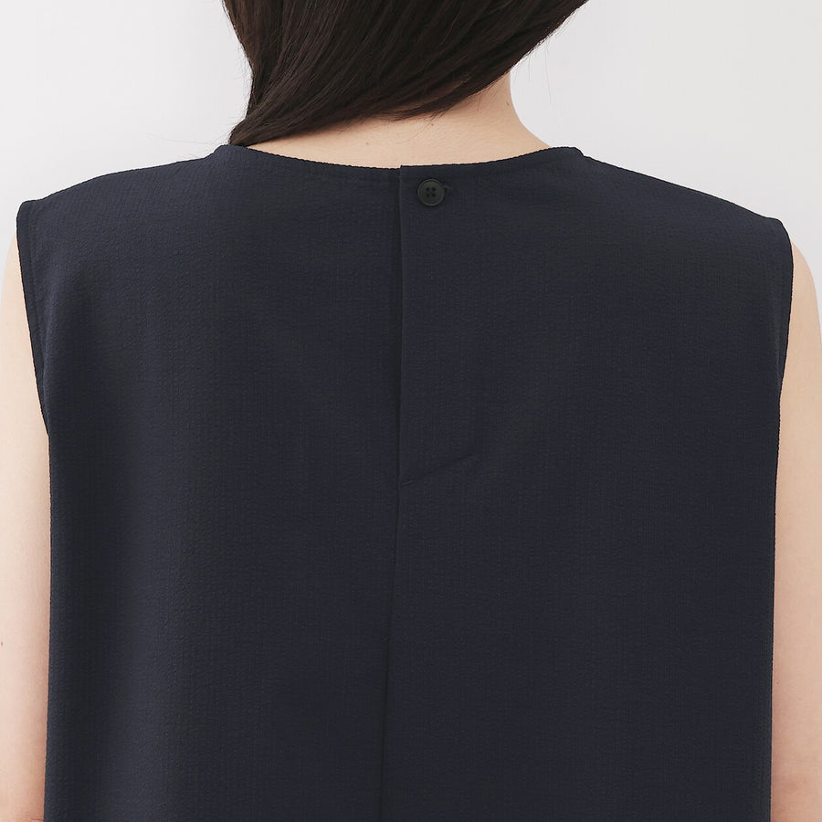 W's Breathable seersucker Sleevless dress BlackXS