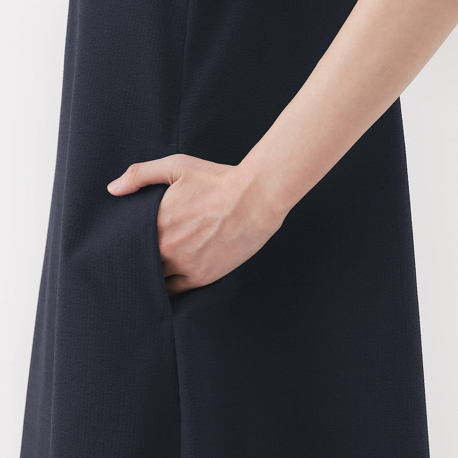 W's Breathable seersucker Sleevless dress BlackXS