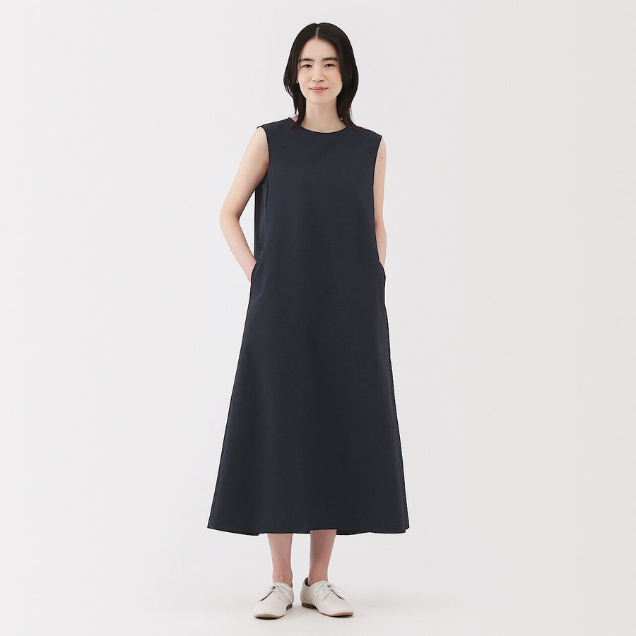 W's Breathable seersucker Sleevless dress BlackXS