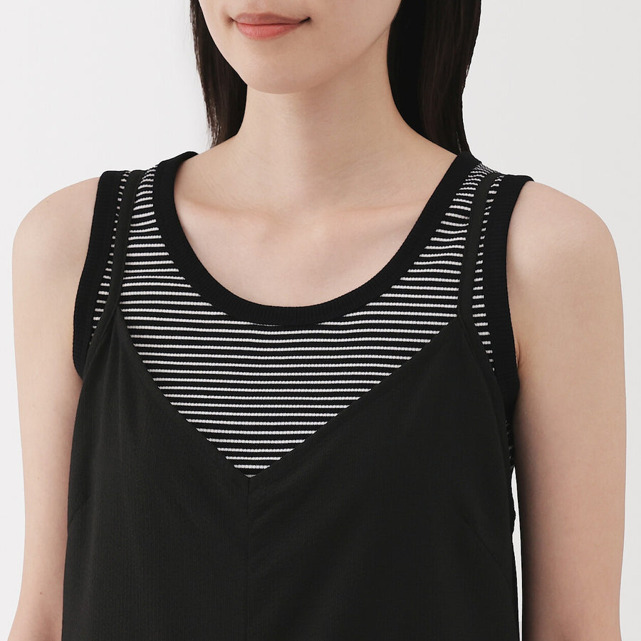 W's Breathable seersucker Salopette Dark greyXS