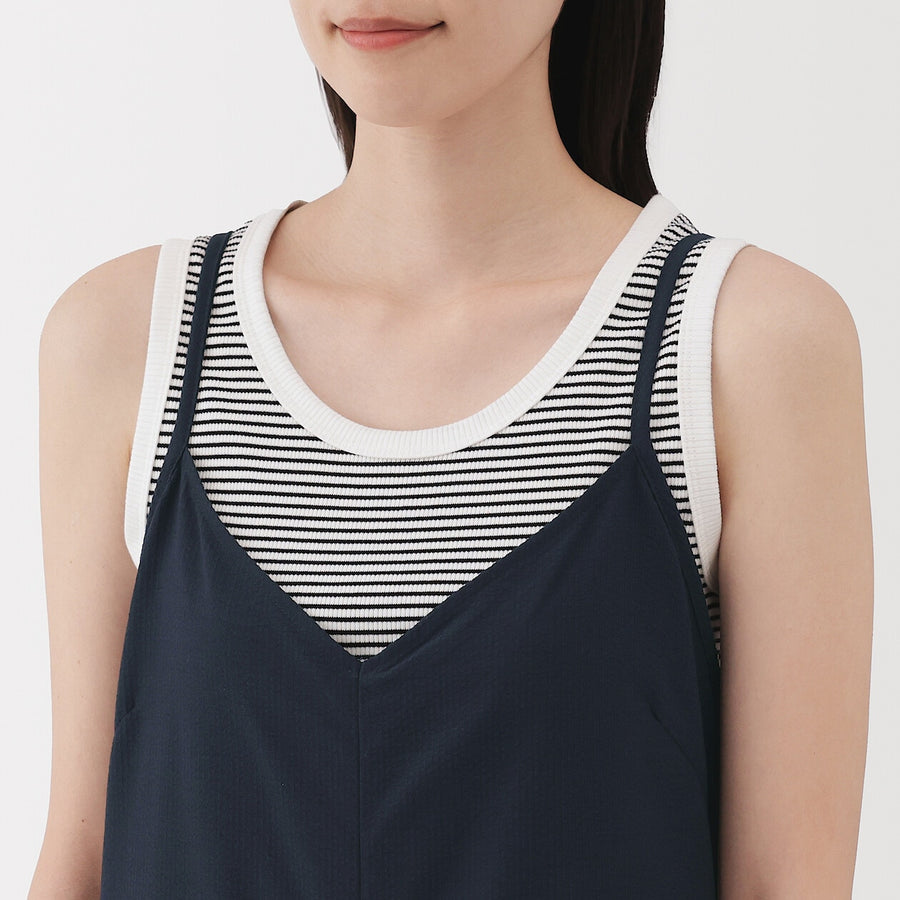 W's Breathable seersucker Salopette Dark greyXS