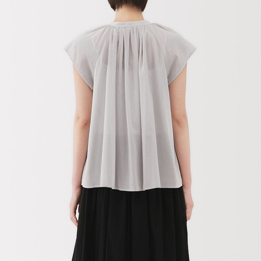 W's High twisted veilFrench sleeveblouse Off WhiteXS