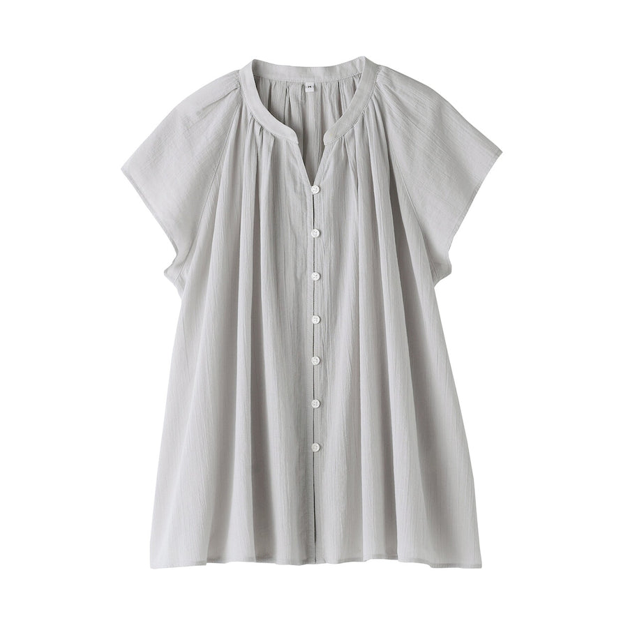 W's High twisted veilFrench sleeveblouse Off WhiteXS