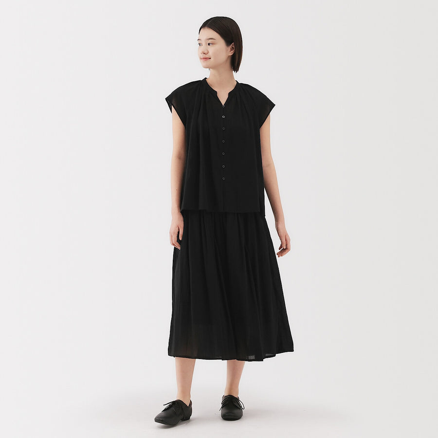 W's High twisted veilFrench sleeveblouse Off WhiteXS