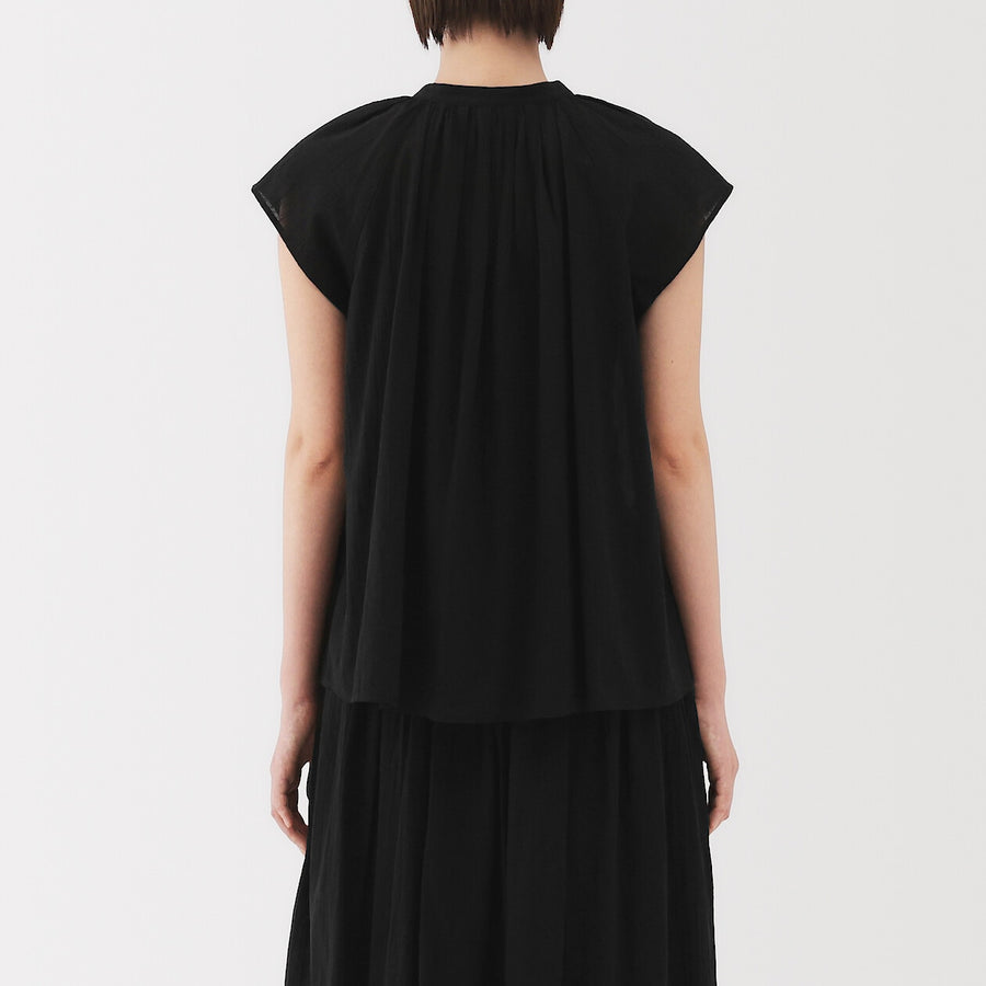 W's High twisted veilFrench sleeveblouse Off WhiteXS