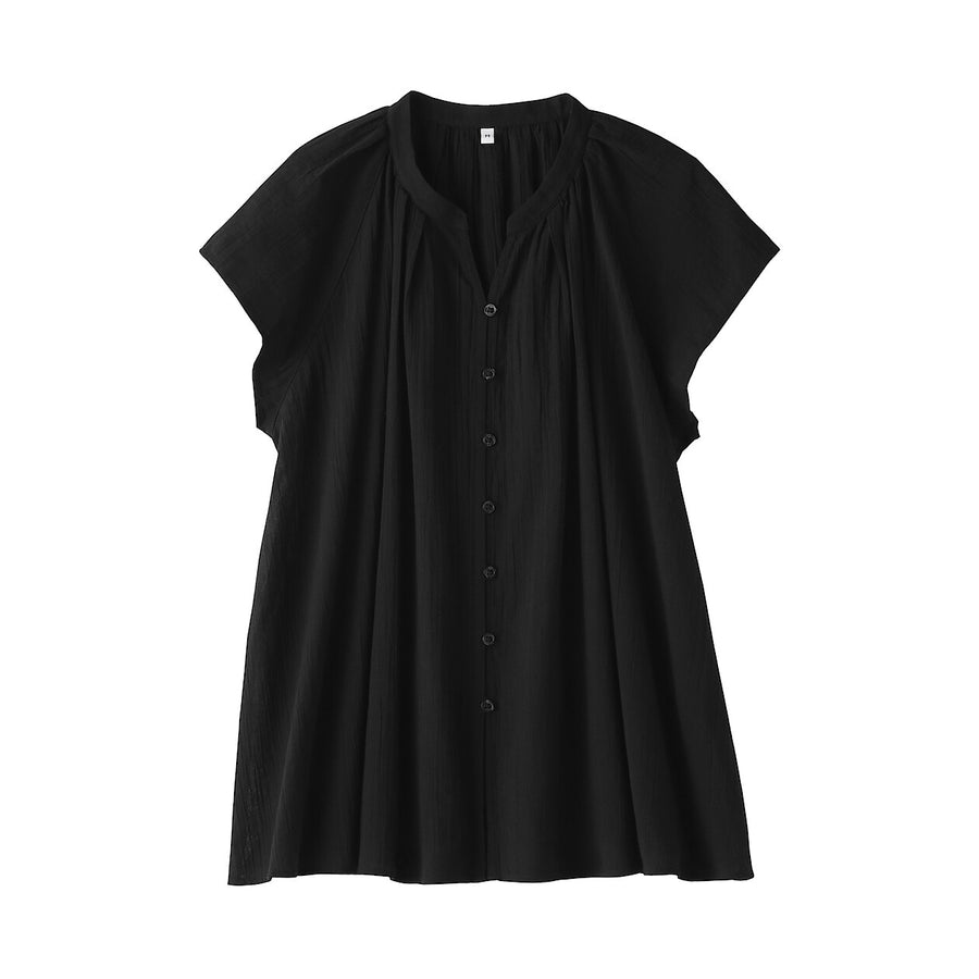 W's High twisted veilFrench sleeveblouse Off WhiteXS