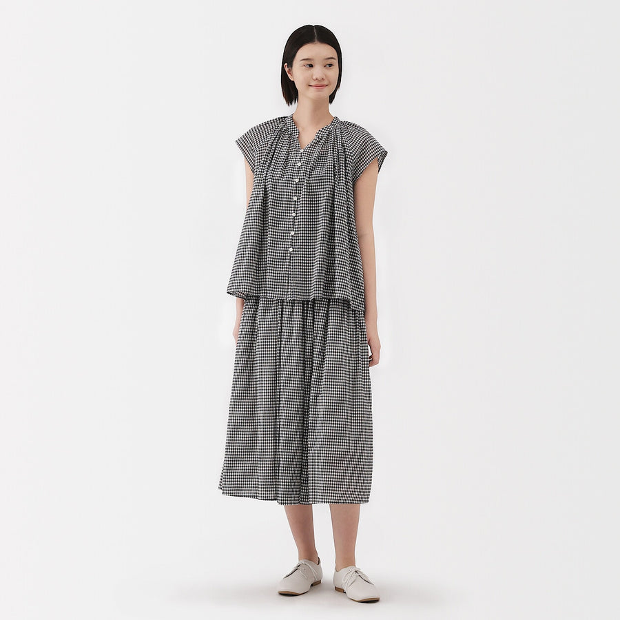 W's High twisted veilFrench sleeveblouse Off WhiteXS