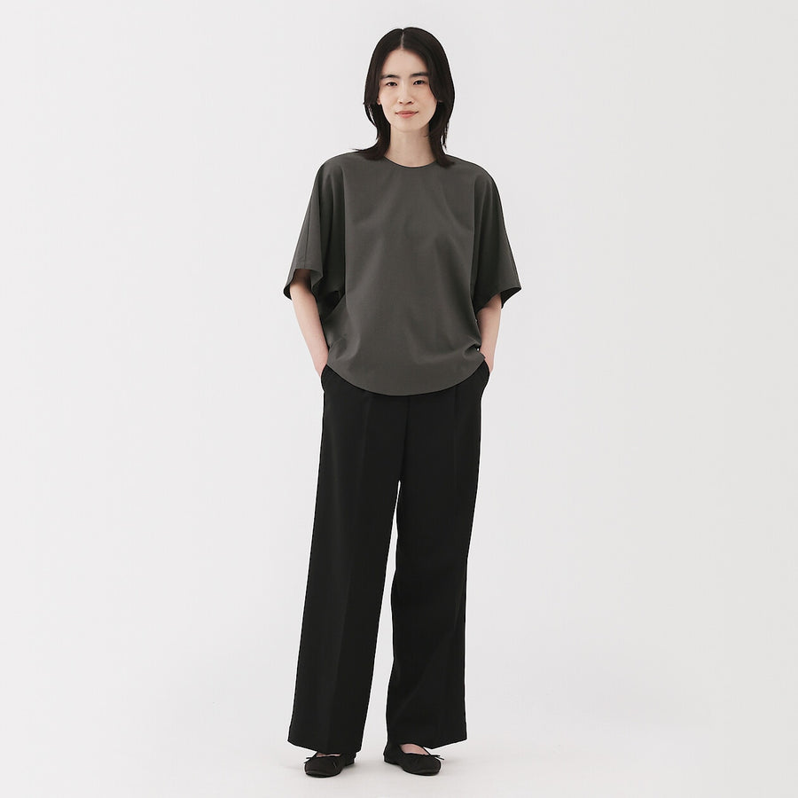 W's Breathable seersucker S/S blouse (OS) Dark greyXS