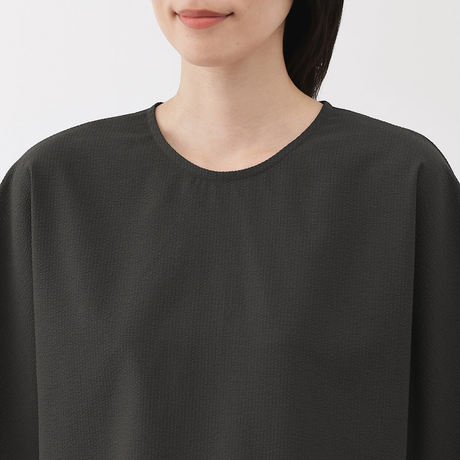 W's Breathable seersucker S/S blouse (OS) Dark greyXS