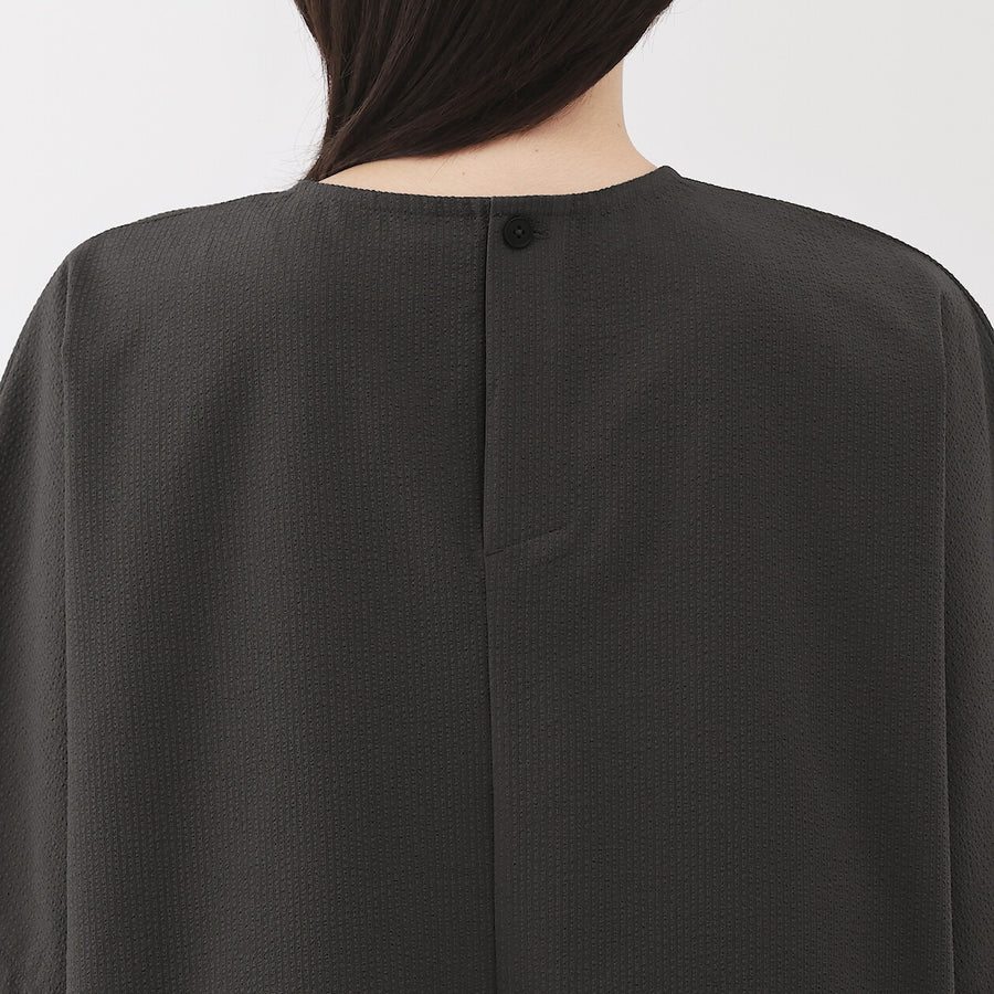 W's Breathable seersucker S/S blouse (OS) Dark greyXS