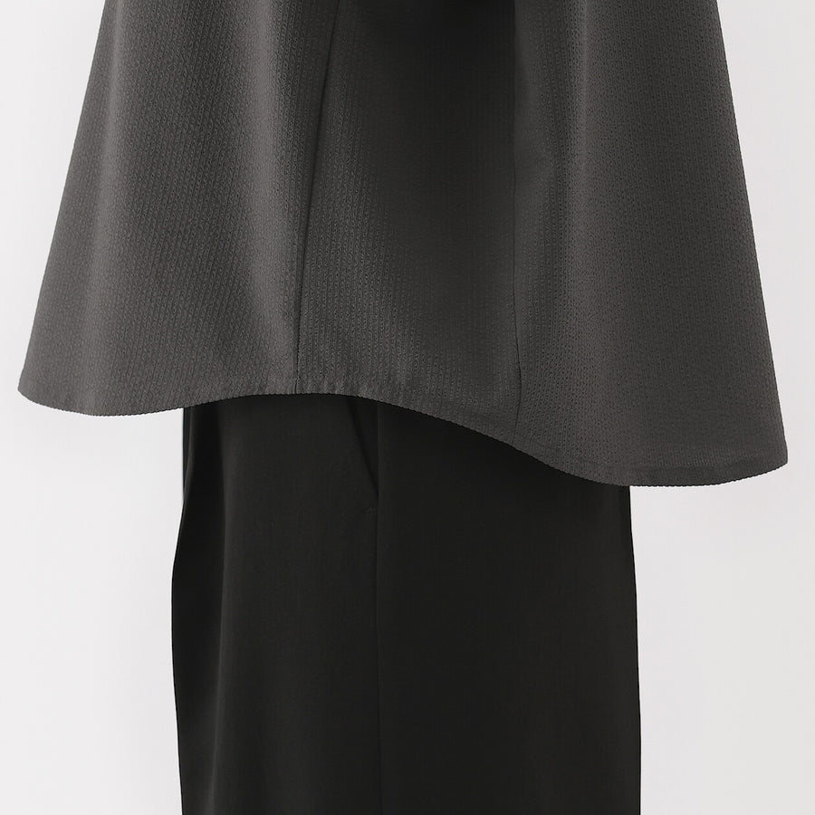 W's Breathable seersucker S/S blouse (OS) Dark greyXS