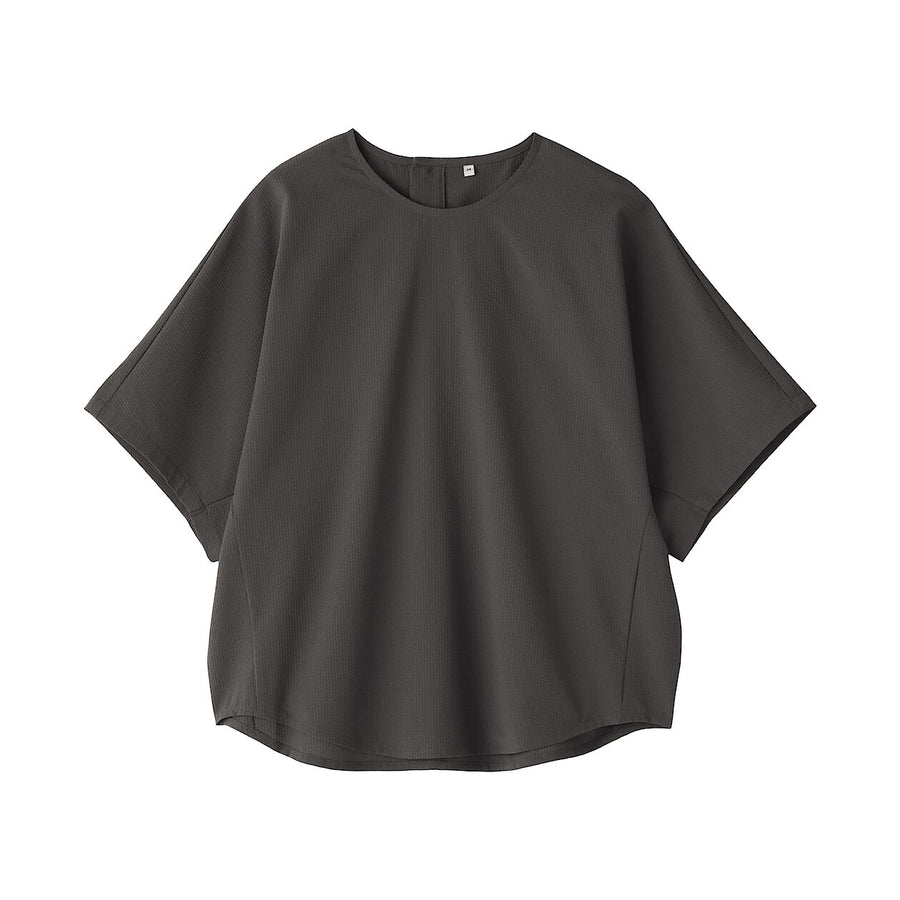 W's Breathable seersucker S/S blouse (OS) Dark greyXS
