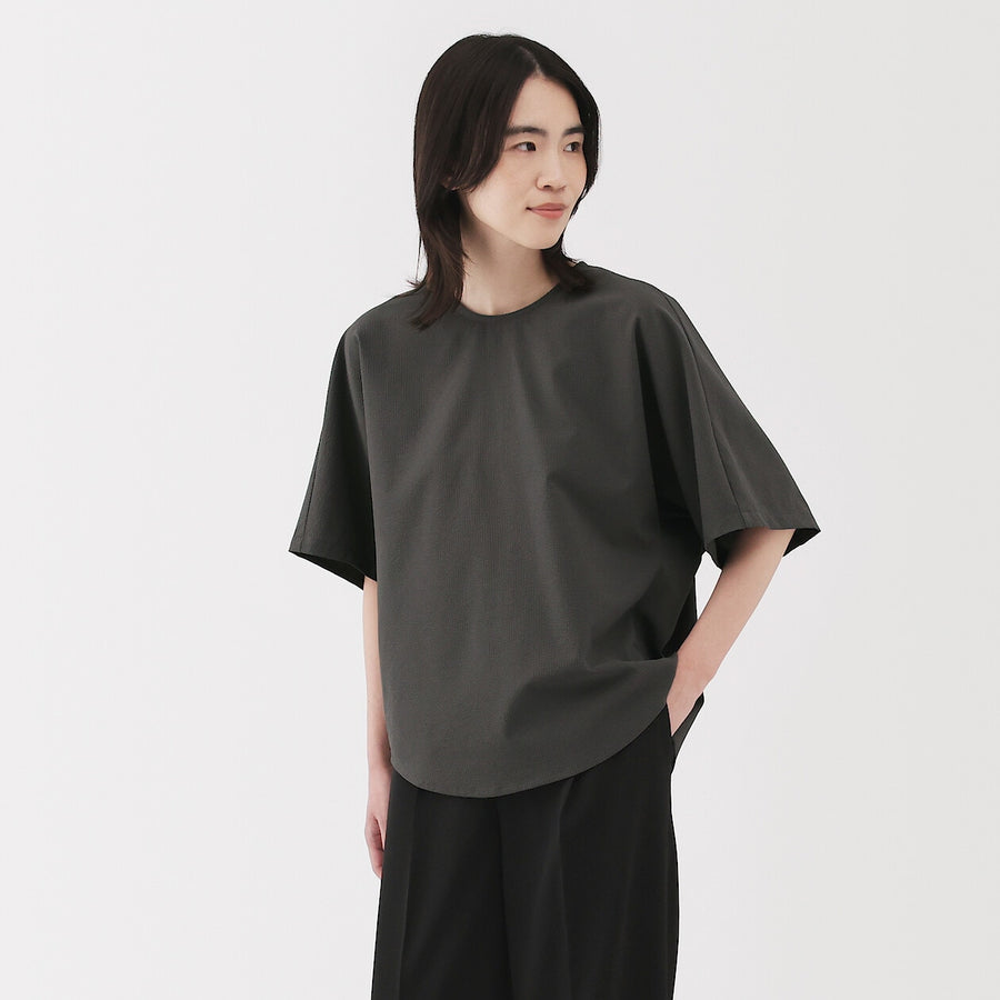 W's Breathable seersucker S/S blouse (OS) Dark greyXS