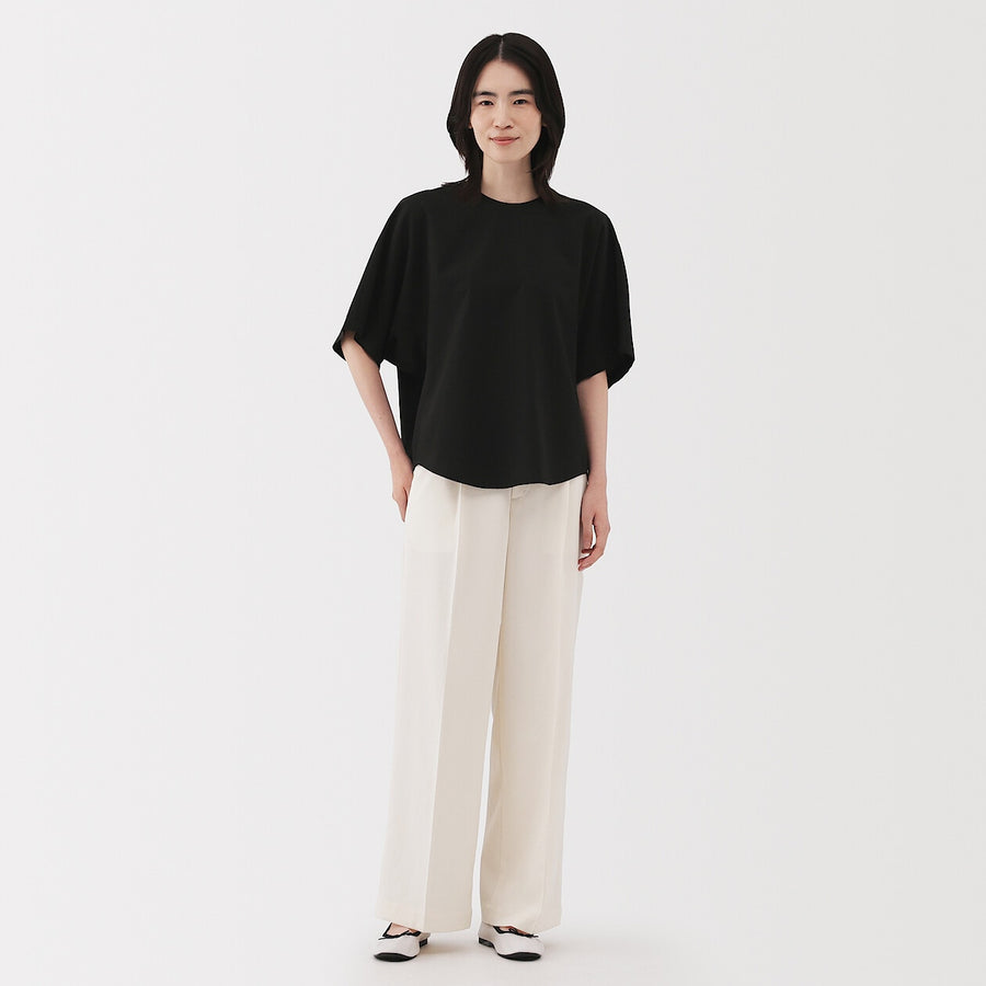 W's Breathable seersucker S/S blouse (OS) Dark greyXS