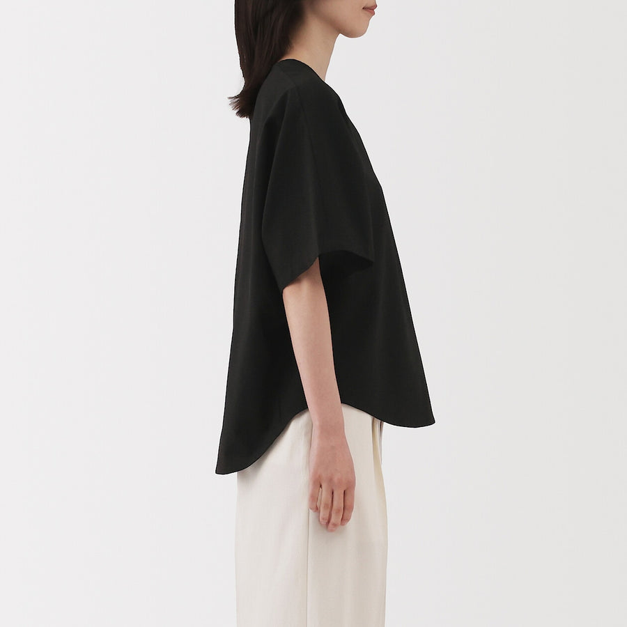 W's Breathable seersucker S/S blouse (OS) Dark greyXS