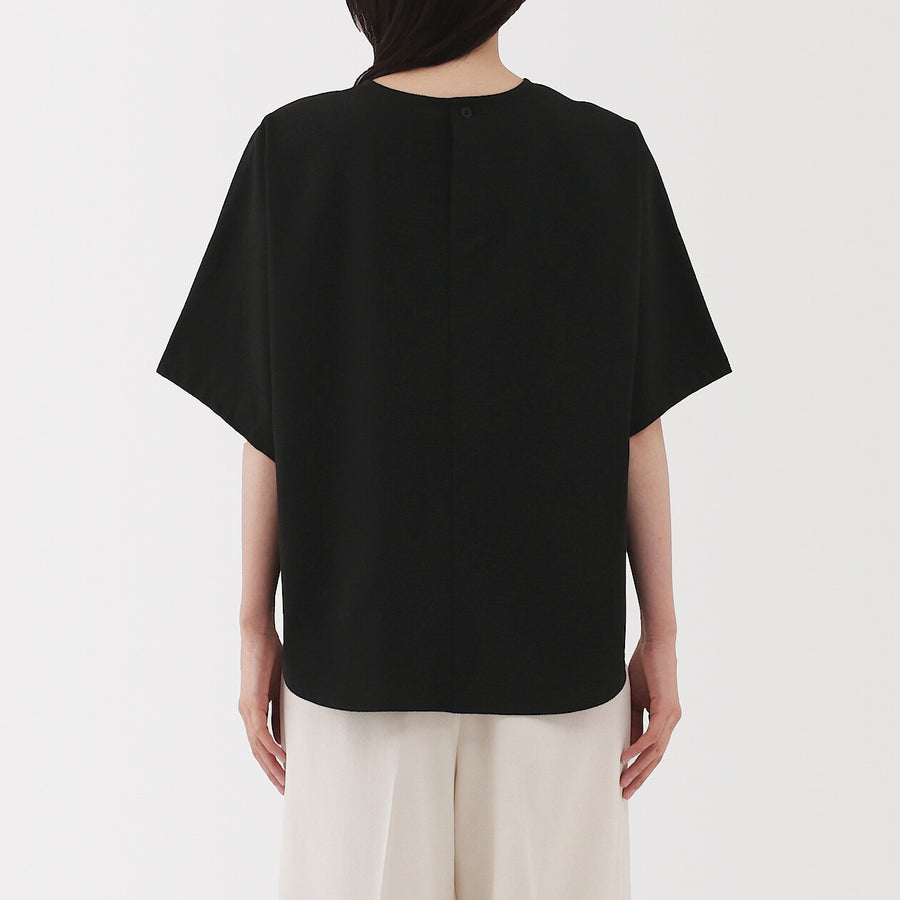 W's Breathable seersucker S/S blouse (OS) Dark greyXS