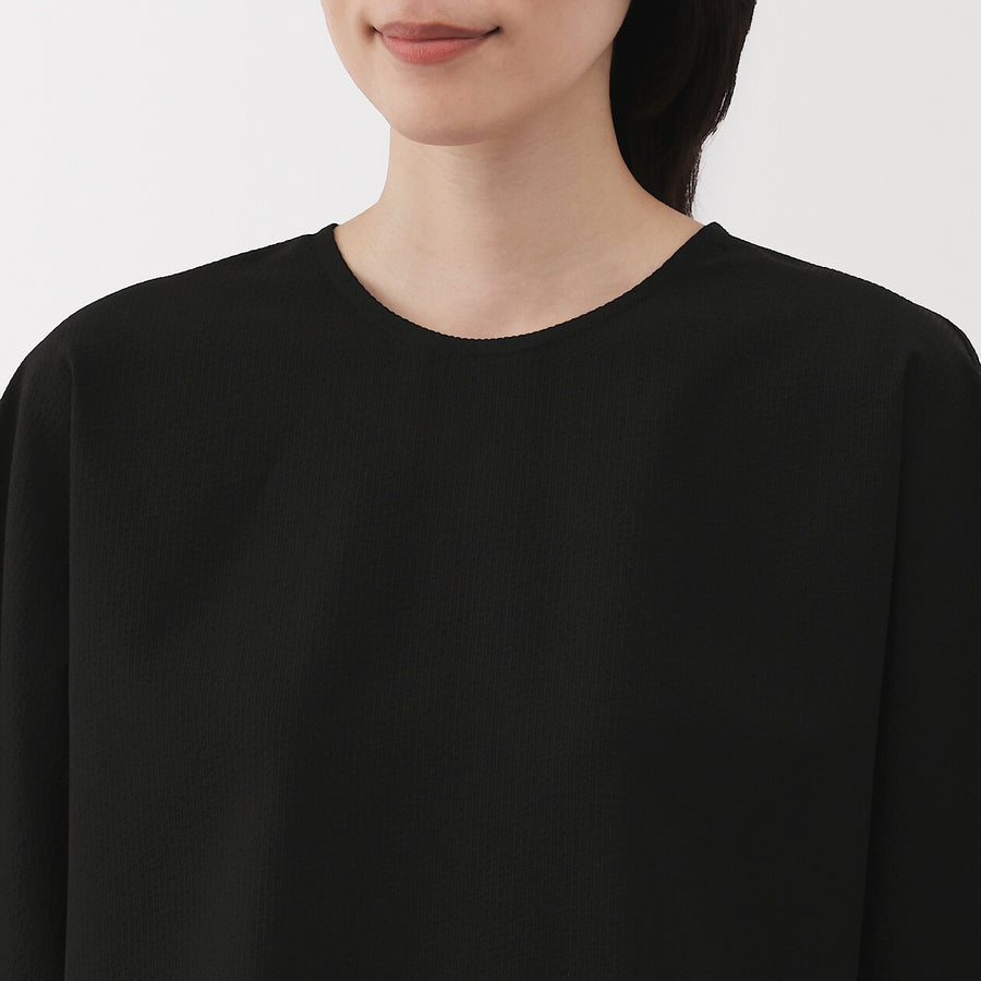 W's Breathable seersucker S/S blouse (OS) Dark greyXS