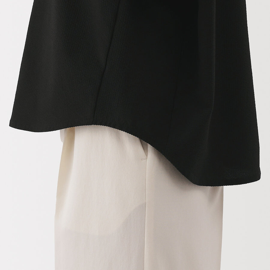 W's Breathable seersucker S/S blouse (OS) Dark greyXS