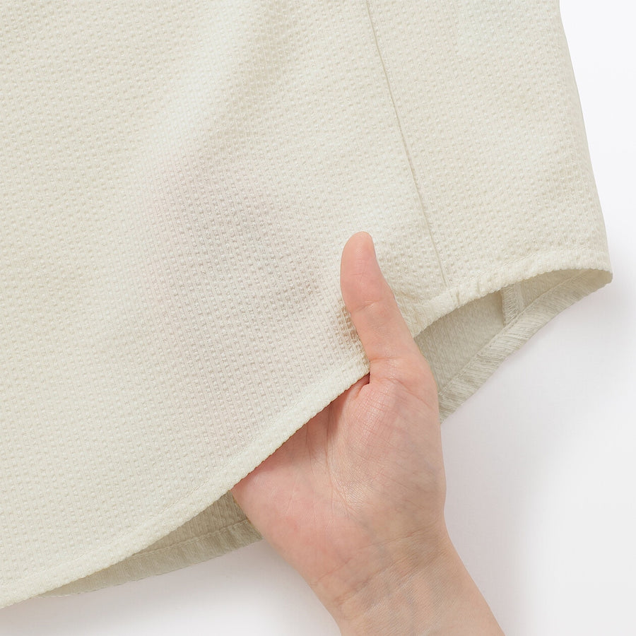 W's Breathable seersucker S/S blouse (OS) Dark greyXS