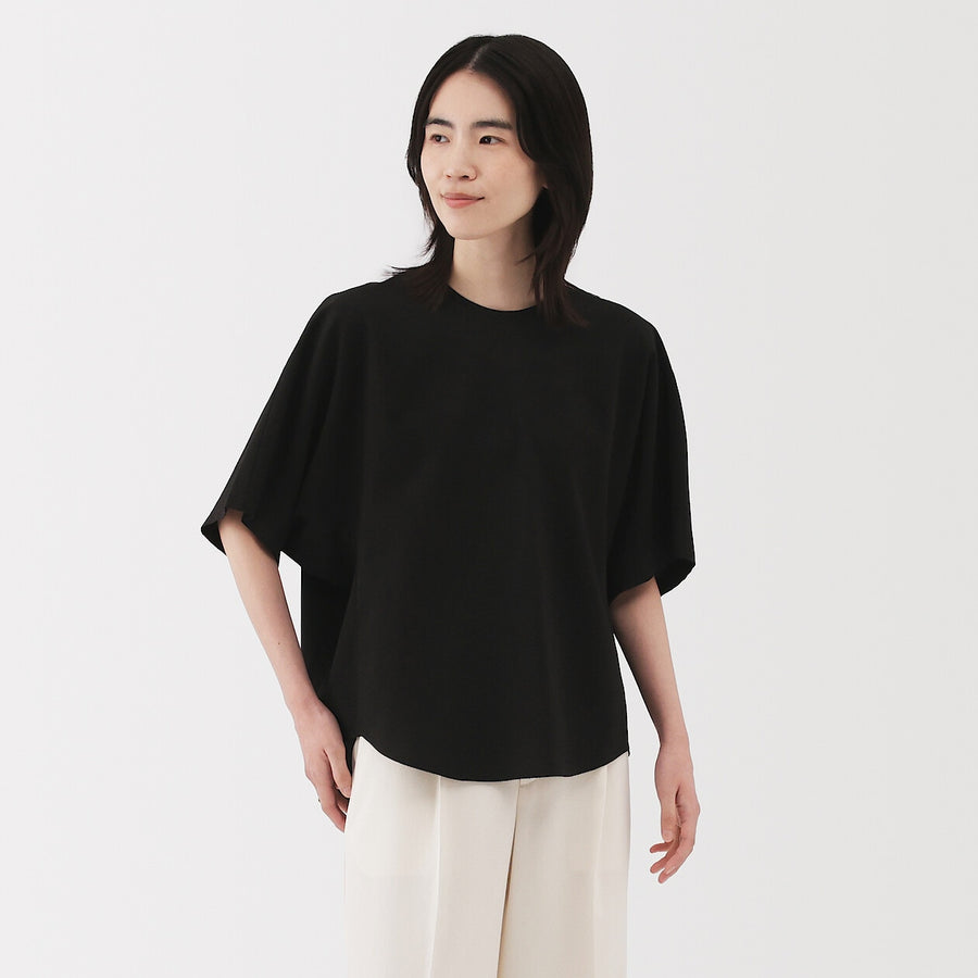 W's Breathable seersucker S/S blouse (OS) Dark greyXS