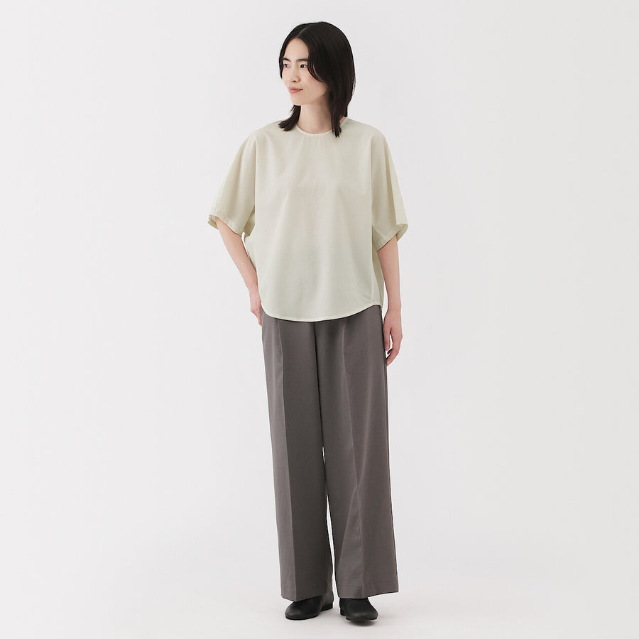 W's Breathable seersucker S/S blouse (OS) Dark greyXS