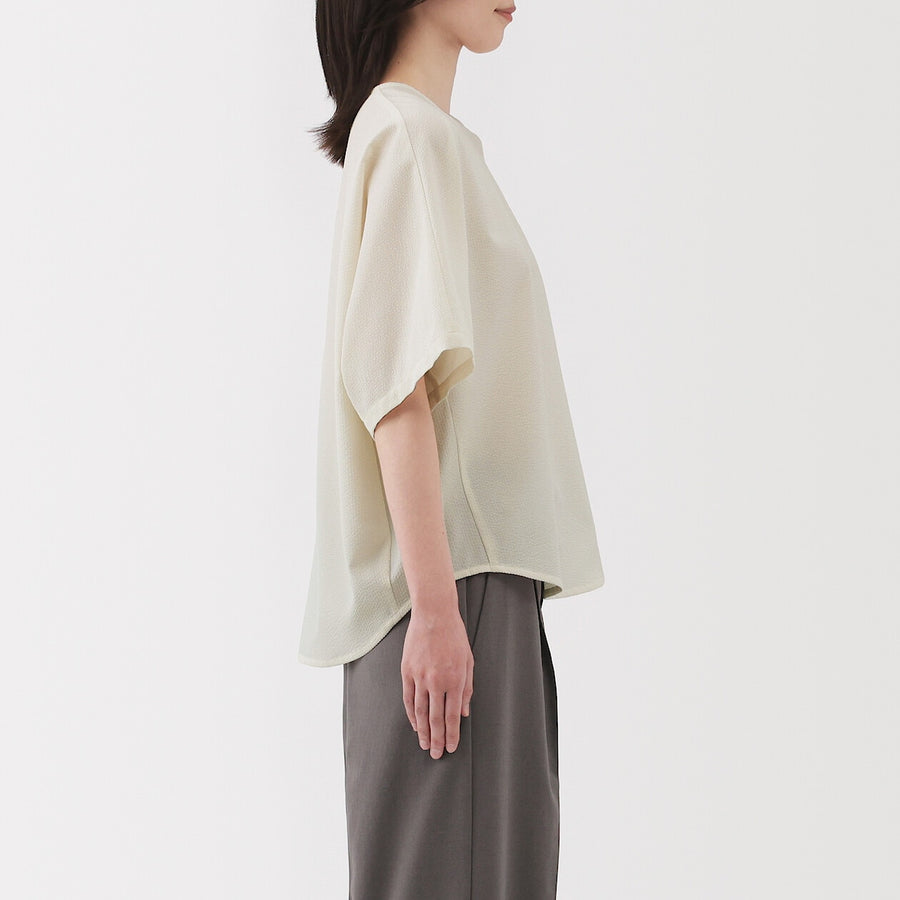 W's Breathable seersucker S/S blouse (OS) Dark greyXS