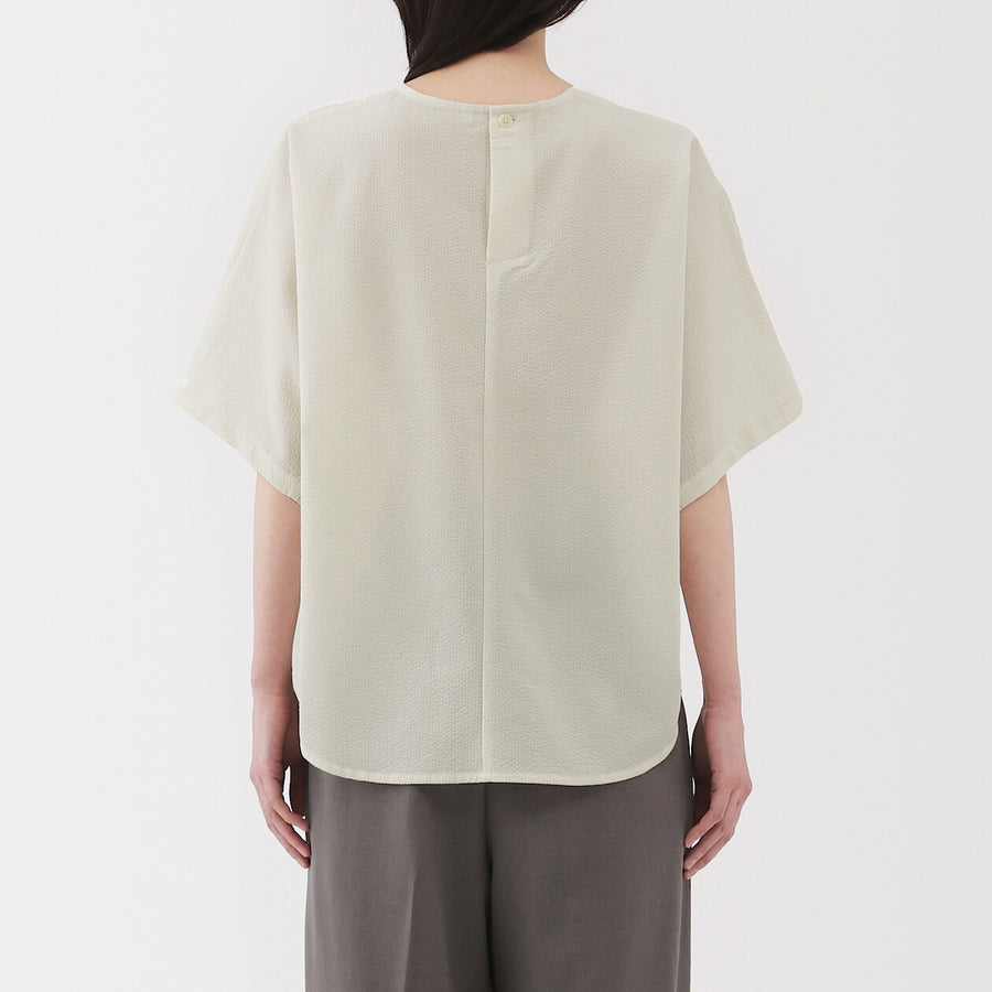W's Breathable seersucker S/S blouse (OS) Dark greyXS