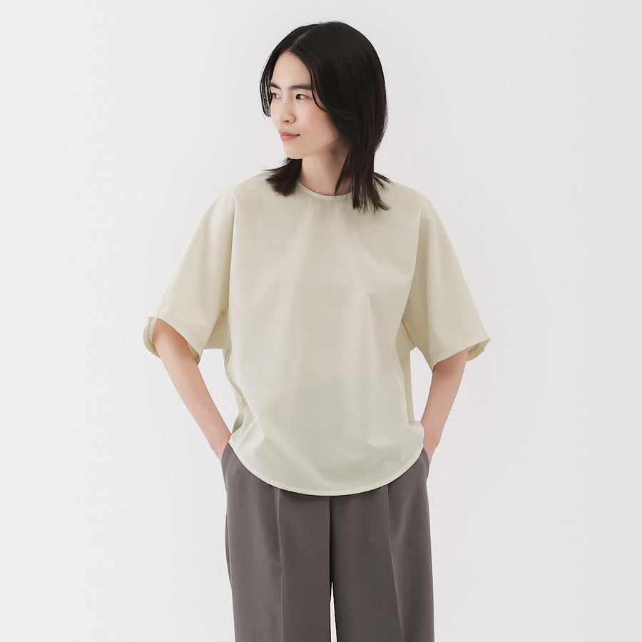 W's Breathable seersucker S/S blouse (OS) Dark greyXS