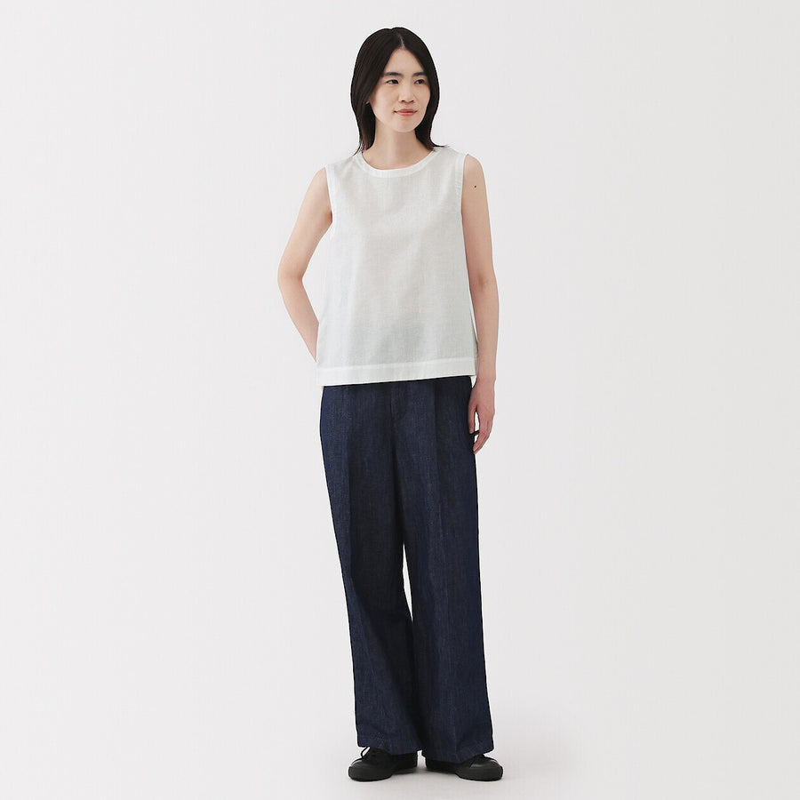 W's Hemp cotton Sleeveless blouse(OS) WhiteXS