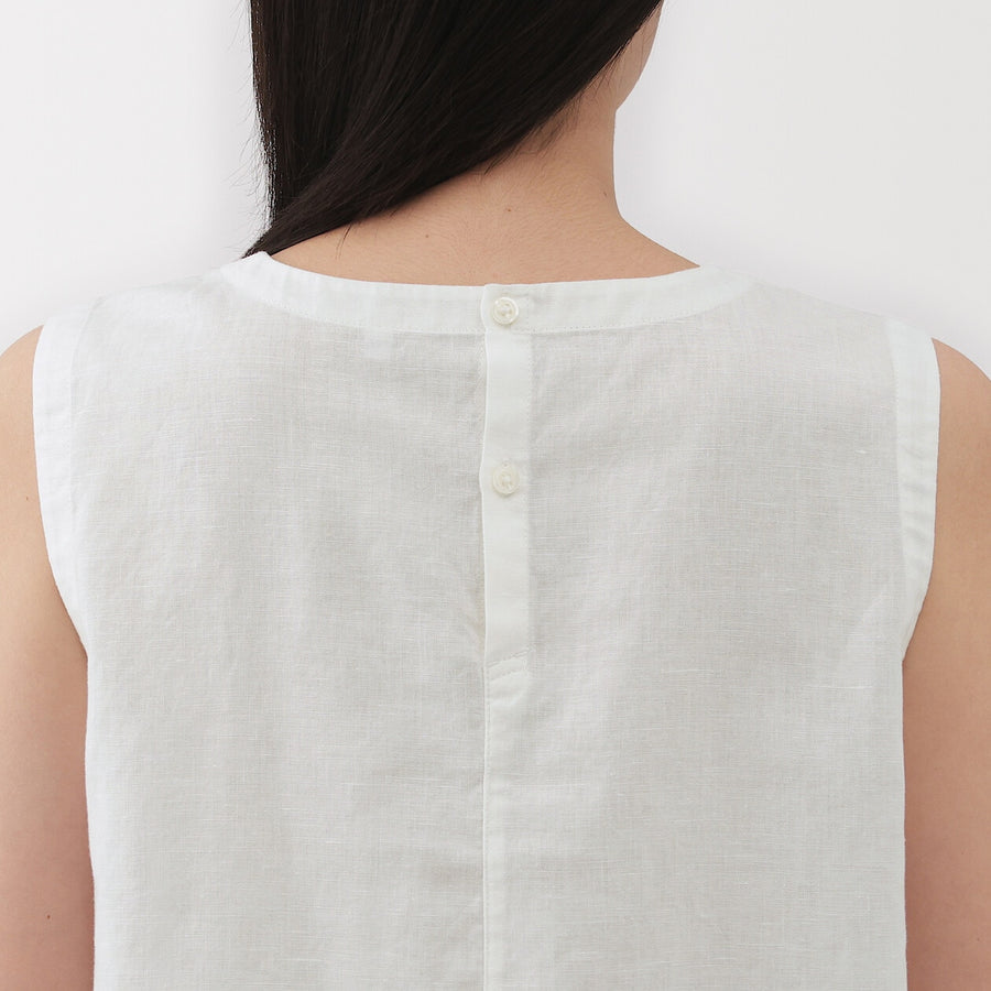 W's Hemp cotton Sleeveless blouse(OS) WhiteXS