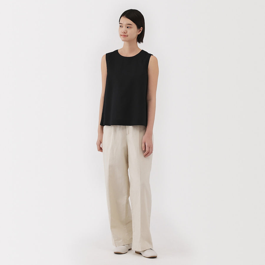 W's Hemp cotton Sleeveless blouse(OS) WhiteXS