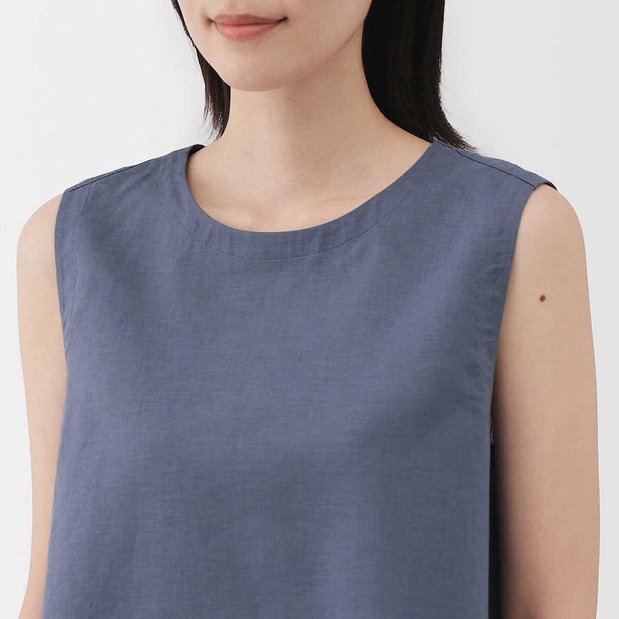 W's Hemp cotton Sleeveless blouse(OS) WhiteXS