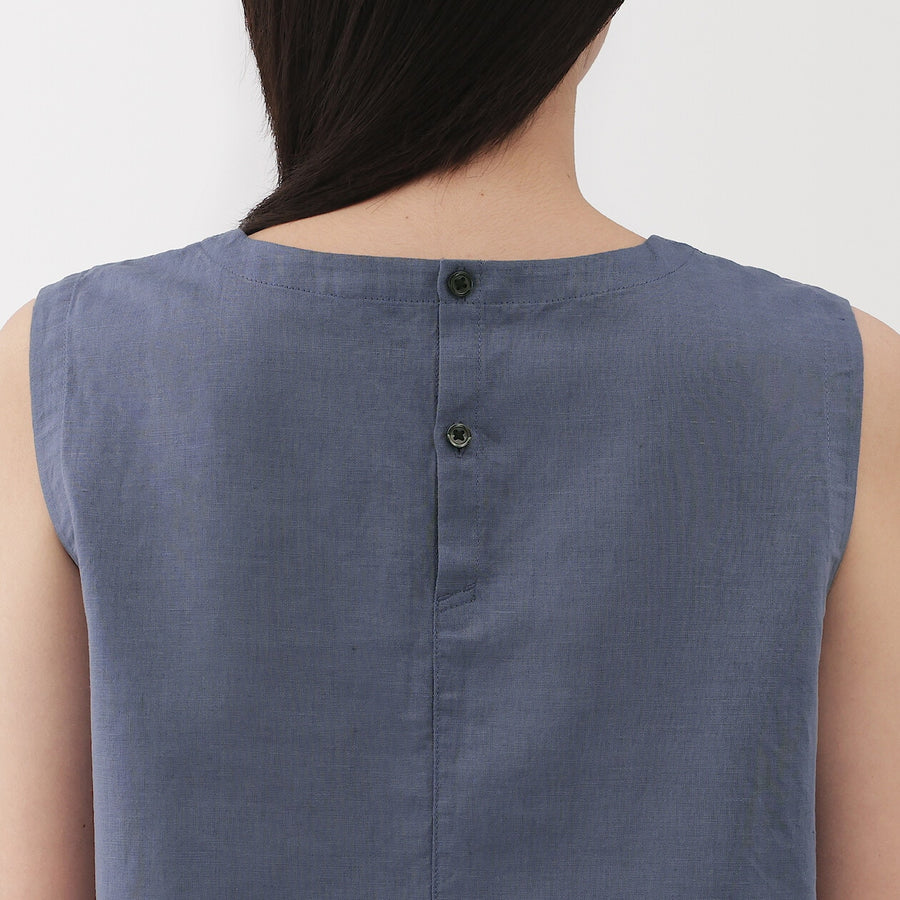 W's Hemp cotton Sleeveless blouse(OS) WhiteXS