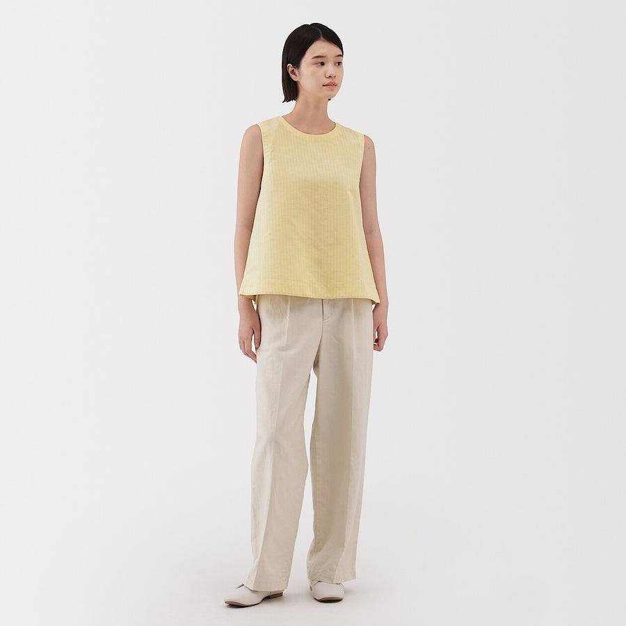 W's Hemp cotton Sleeveless blouse(OS) WhiteXS