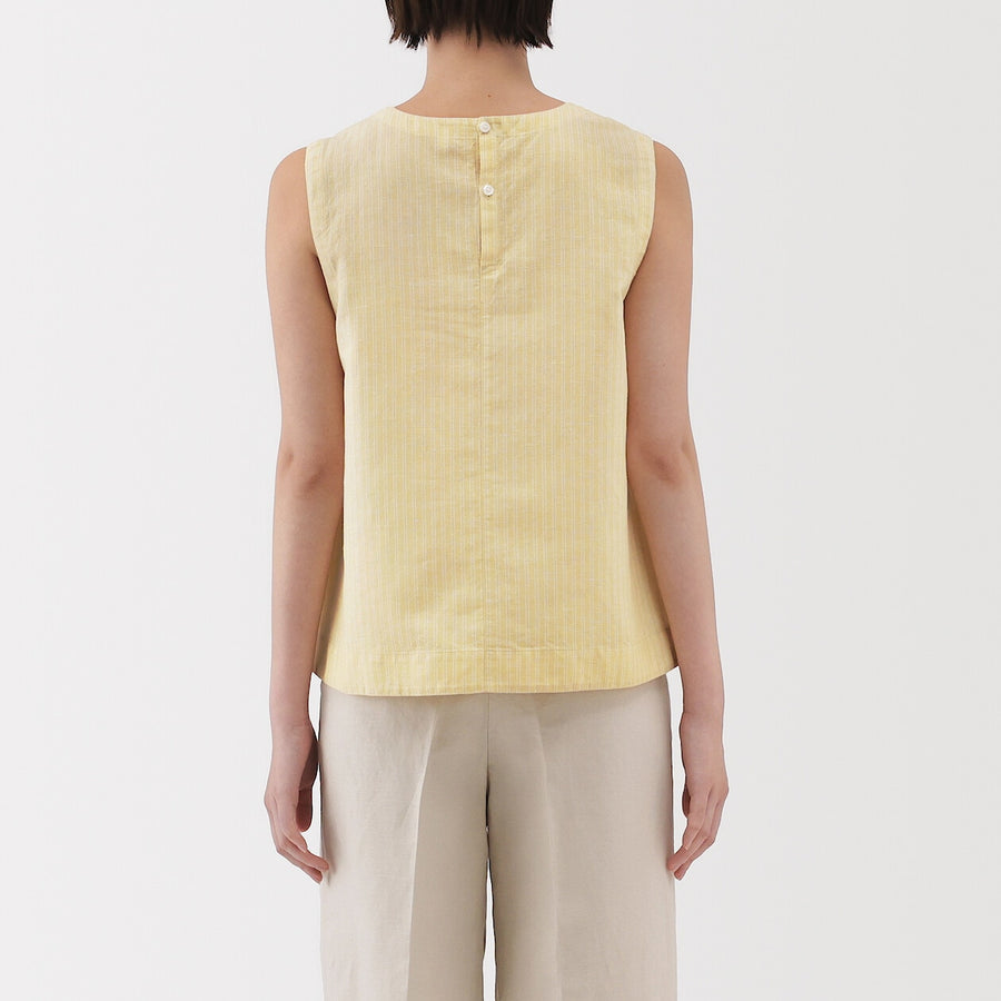 W's Hemp cotton Sleeveless blouse(OS) WhiteXS