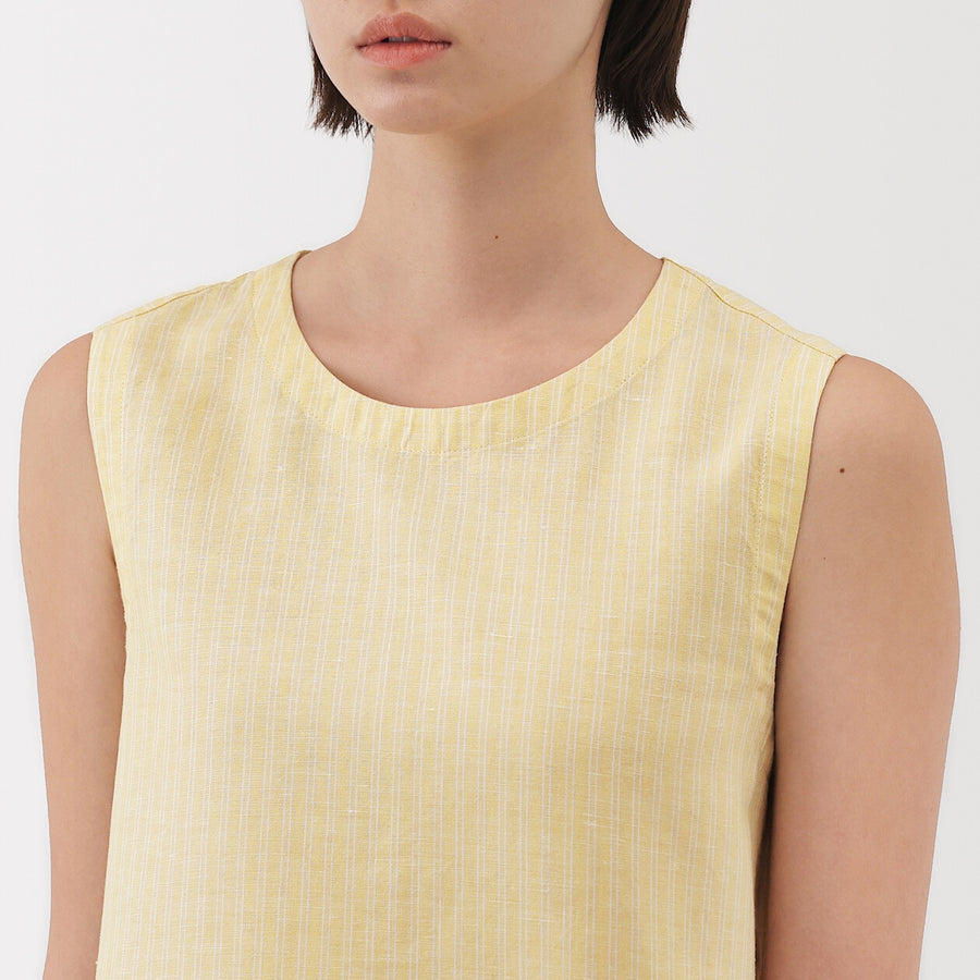 W's Hemp cotton Sleeveless blouse(OS) WhiteXS