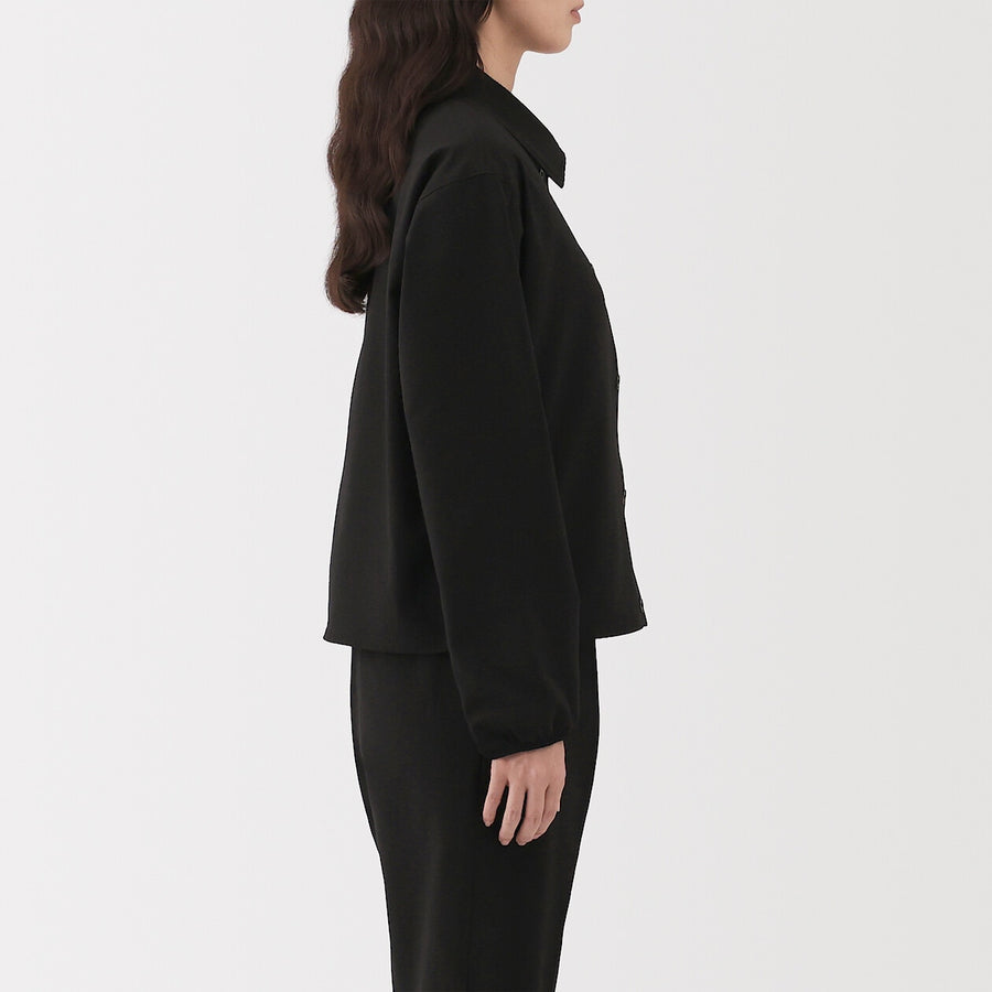 W's Breathable seersucker Shirt jacket BlackXS