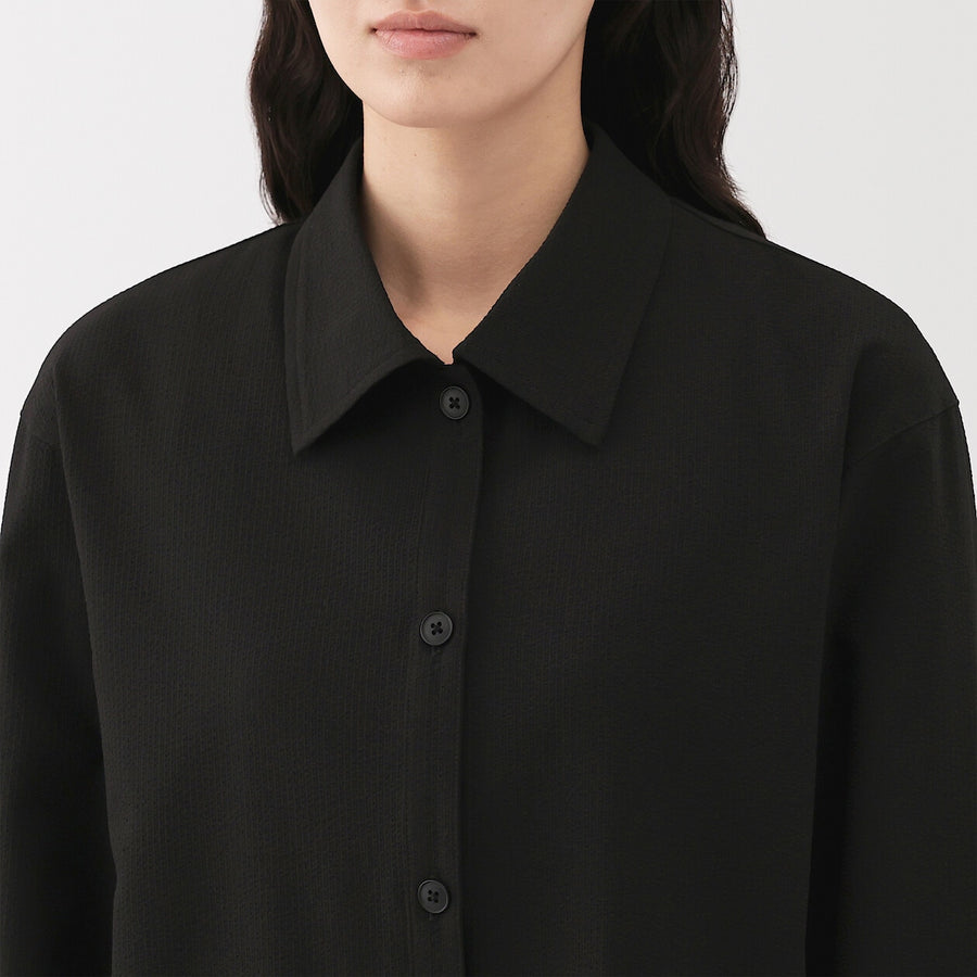W's Breathable seersucker Shirt jacket BlackXS