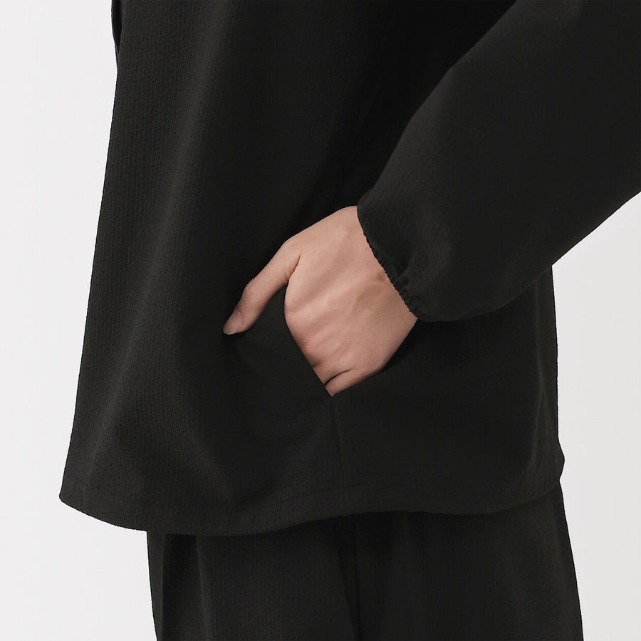 W's Breathable seersucker Shirt jacket BlackXS