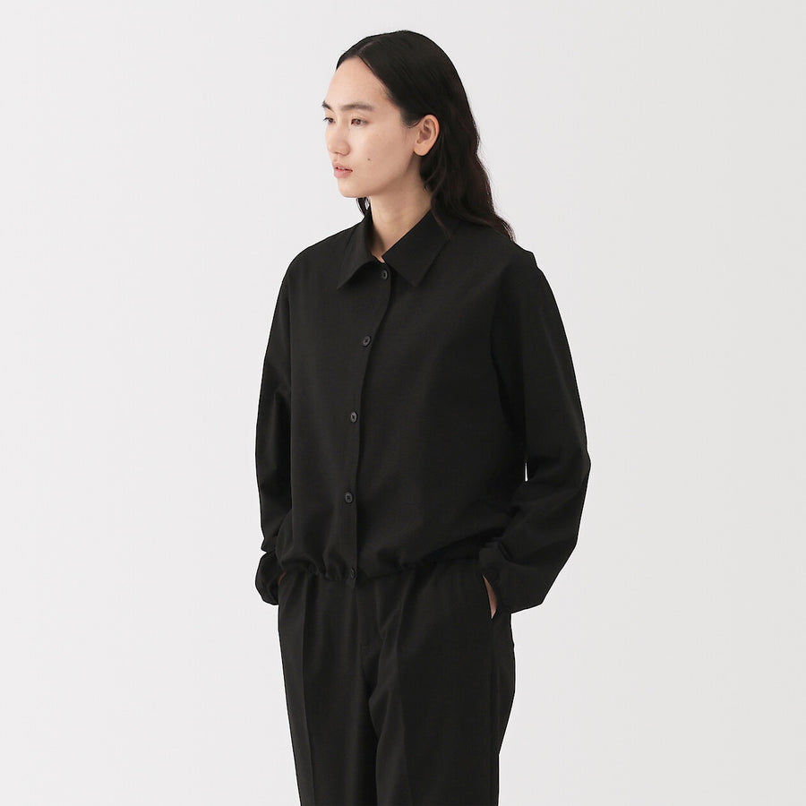 W's Breathable seersucker Shirt jacket BlackXS