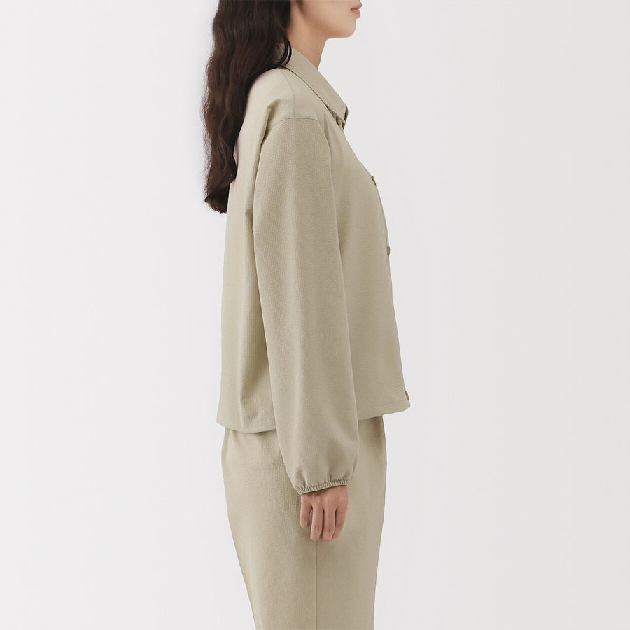 W's Breathable seersucker Shirt jacket BlackXS