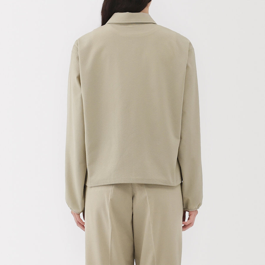 W's Breathable seersucker Shirt jacket BlackXS