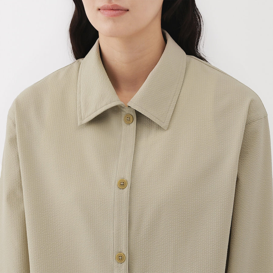 W's Breathable seersucker Shirt jacket BlackXS