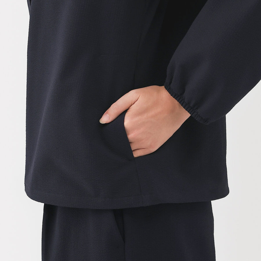 W's Breathable seersucker Shirt jacket BlackXS