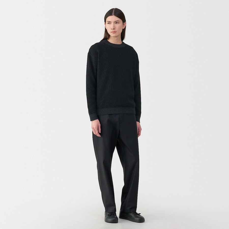 Men's washi blended knit long sleeve pull over BlackS
